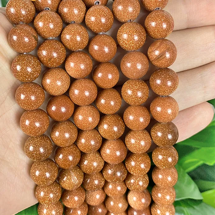 Authentic golden sand stone Natural Beads For Jewelry Making DIY Half chain Accessories Bracelet Necklace 15" Wholesale 4/6/8/10/12/14MM