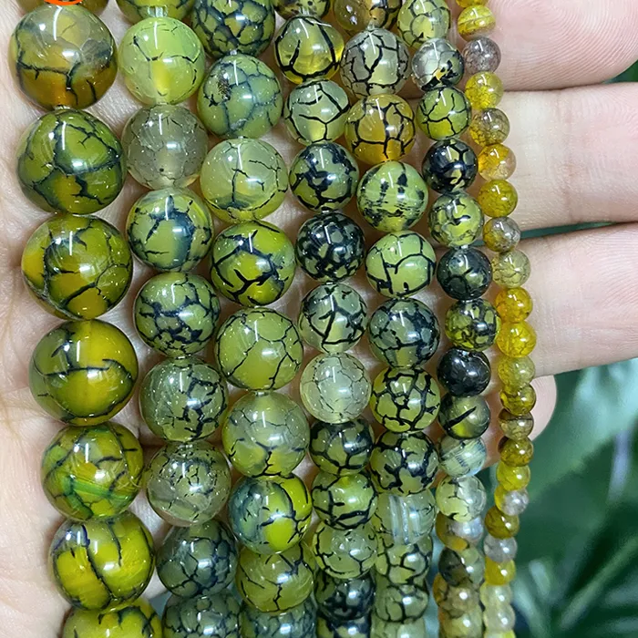 Authentic Natural Green Dragon Vein Agates Round Beads 15" Strand 4/6/8/10/12/14mm for Jewelry Making Handmade By Hand DIY Bead Perles