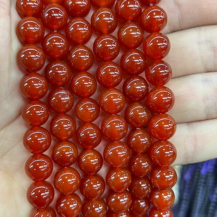 Authentic Natural Stone A+ Red agate Beads For Jewelry Making DIY Women's Accessories Earrings Bracelet Crafts 15" Strand 4/6/8/10/12/14MM