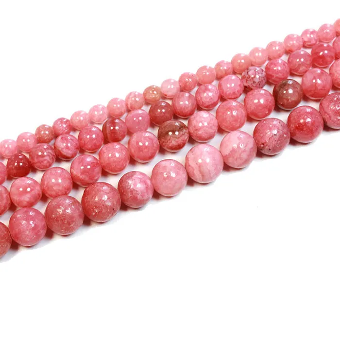 Authentic Fine Natural Argentina Rhodochrosite Red Round Stone Beads For Jewelry Making DIY Bracelet 4/6/8/10/12 mm Strand 15''