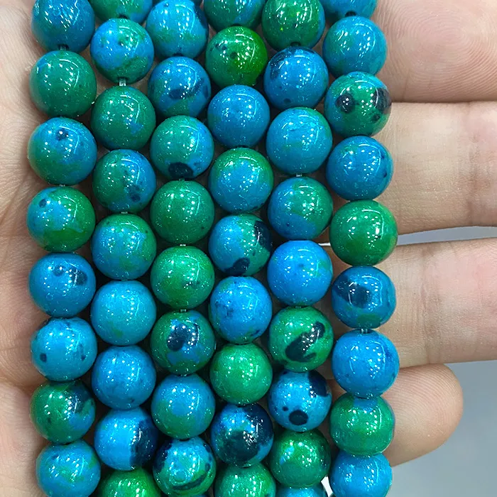 Authentic Natural Stone Chrysocolla Round Beads 15" Strand For Jewelry Making Diy Bracelet Necklace Pendant 4 6 8 10 12 14MM Wholesale