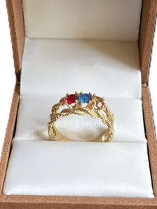 Authentic Trinity's Triumphant Bond: 14kt Gold Plated Braided Ring