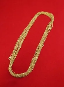 Authentic WHOLESALE LOT OF 5 14KT GOLD PLATED 20 INCH 1mm TWISTED NUGGET CHAINS