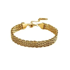 Authentic 14kt Gold Plated Bismark-Link Bracelet. 7"-8"