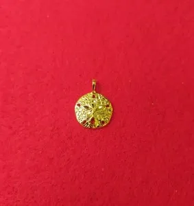 Authentic 14KT GOLD PLATED SAND DOLLAR DIAMOND CUT CHARM - 2033
