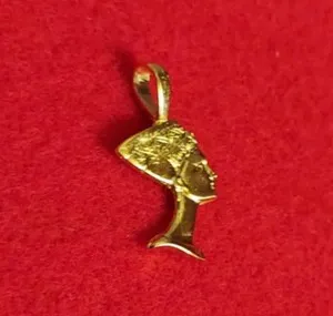 Authentic 14KT GOLD PLATED EGYPTIAN NEFERTITI CHARM PENDANT - 2182