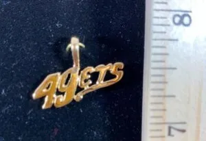 Authentic 14KT GOLD PLATED SAN FRANCISCO 49ERS SPORTS TEAM NAME CHARM PENDANT USA SELLER