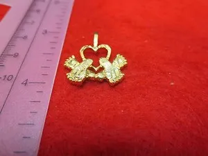 Authentic 14 KT GOLD PLATED 2 LOVERS ? CHARM PENDANT-2215