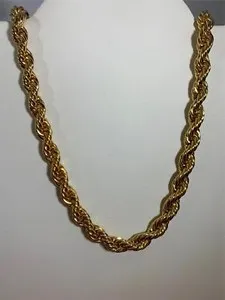 Authentic The Golden Thread of Resonance: 14kt Gold-Plated 7mm Rope Chain