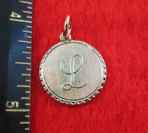 Authentic Celestial Luminous Disc - Sacred Initial L Talisman in Radiant Gold