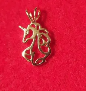 Authentic Whispers of Unicorn Wisdom: 14KT Gold Plated Silhouette Charm Pendant