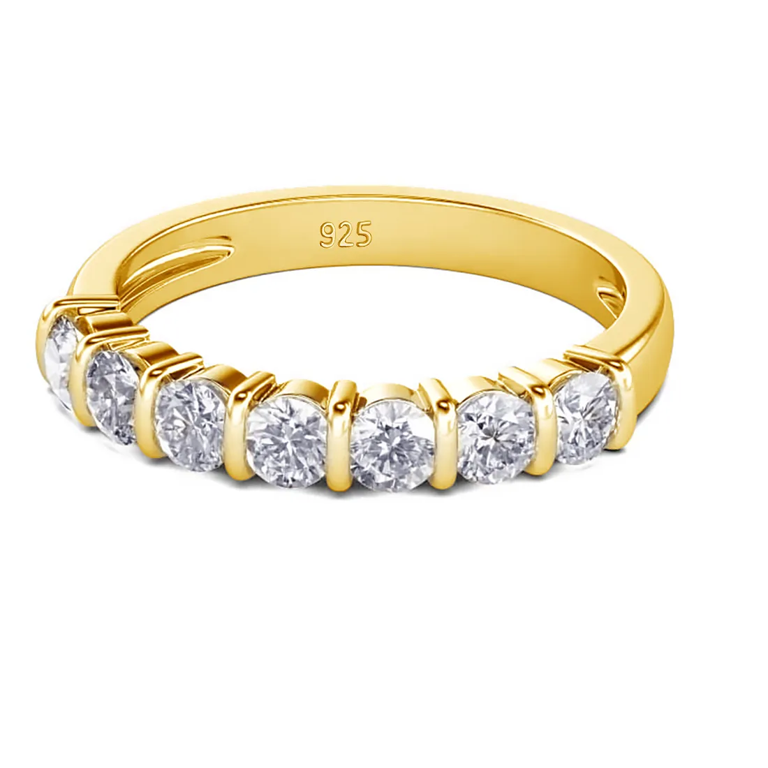 Authentic 925 Silver Bubble Ring For Women Moissanite Wedding Band Eternity Ring 7 Stone Engagement Jewelry With Certificate