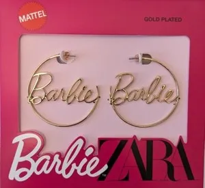 Authentic 🆕 ZARA BARBIE™ MATTEL HOOP GOLD PLATED EARRINGS-NWT- SPECIAL COLLECTION!