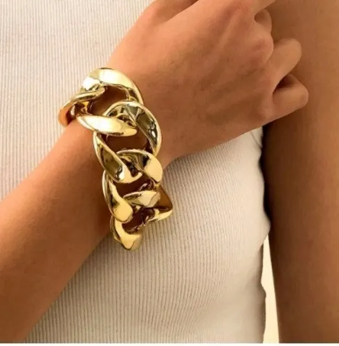 Authentic 18K Zara gold plated chunky big large links statement bracelet  all sizes