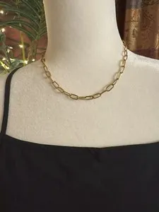 Authentic The Gilded Continuum: Zara Gold-Plated Chainlink Necklace