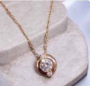 Authentic Cate & Chloe Zara 18k Rose Gold Plated Necklace with Round Cut Swarovski Crystal