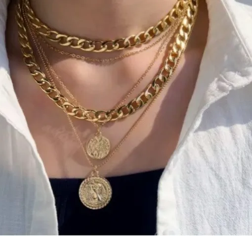 Authentic Amulet of Abundance: 5-Layer Boho Necklace with Enchanted Coin Pendant