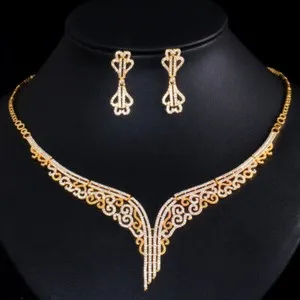 Authentic Radiant Aura Gold-Plated Zirconia Ceremonial Adornment Set