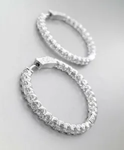 Authentic Celestial Halo 18kt White Gold Plated Crystal Hoop Earrings