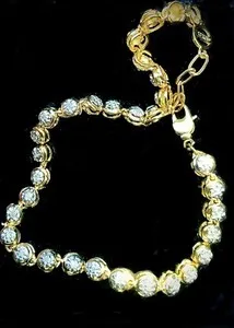 Authentic Exquisite Vintage Diamond and Gold Plated Bracelet Excellent Condition