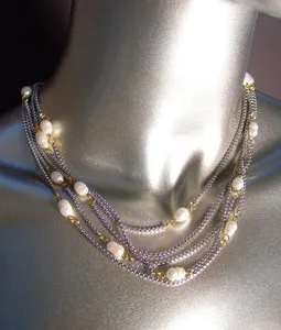 Authentic Radiant Luminescence Pearl and 18kt White Gold Plated Chain