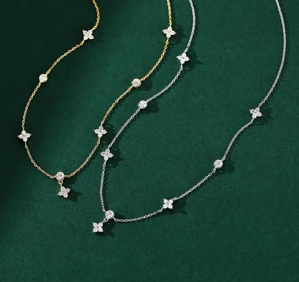 Authentic Delicate And exquisite Gold Plated Chain made With Genuine Swarovski Crystals