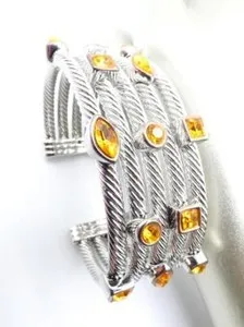 Authentic Crown of Verdant Veils: 18K Gold‑Plated Cuff of Brown Crystal Blessings
