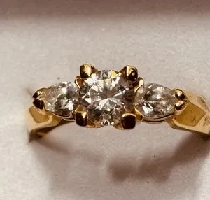 Authentic Trinity Of Light Gold Plated Ring Of Triple Radiance