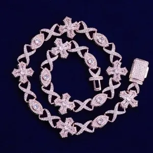 Authentic Eternal Bond - 27 CT Simulated Diamond Infinity Cross Chain Necklace