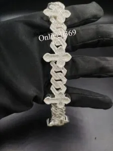 Authentic Celestial Crosslink Bracelet Moissanite Baguettes In Radiant White Gold Plate