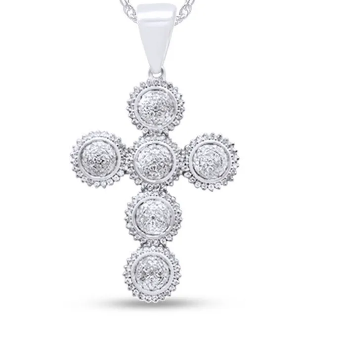 Authentic 5/8 CT Natural Round Diamond Cross Pendant Necklace For Mens 925 Sterling Silver