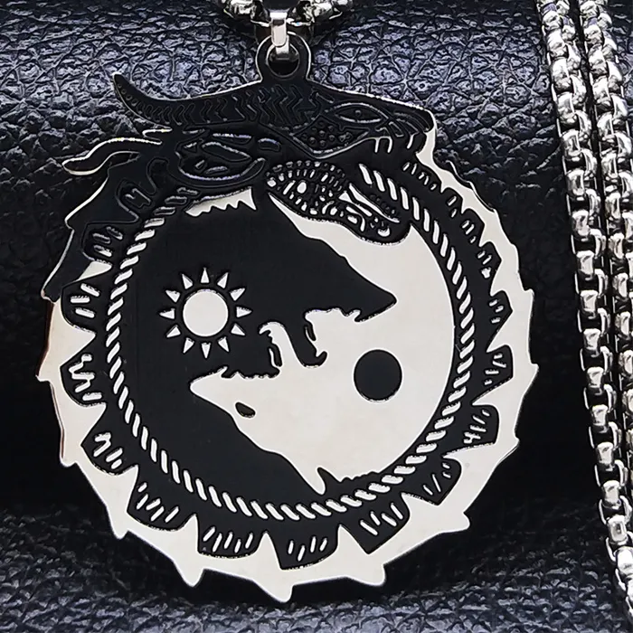 Authentic The Celestial Eclipse: Yin Yang Wolf, Sun, Moon & Dragon Talisman