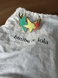 Authentic Bimba & Lola Star Bracelet Bangle Gold Plated Multicoloured Jewelry