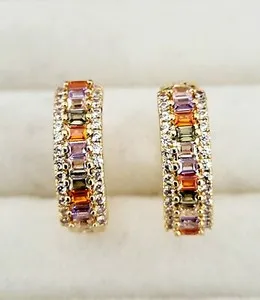 Authentic Radiant Prism Huggie Hoops of Celestial Harmony