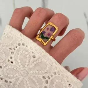 Authentic The Sunlit Blossom: Bohemian Floral Statement Ring