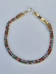 Authentic Radiant Spectrum Gold-Plated Tennis Bracelet
