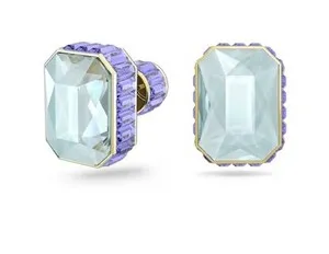 Authentic SWAROVSKI Chroma stud earrings Octagon cut Multicoloured Gold plated 5641406