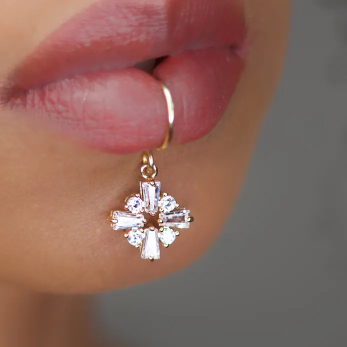 Authentic Luxury Gold Color Flower Shape Women Drop Earrings Inlaid Shiny Multicolour Cubic Zirconia Top Quality Banquet Jewelry