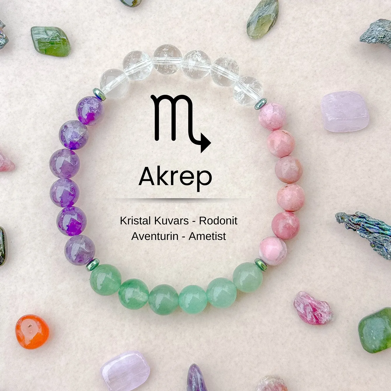 Authentic Natural Stone Scorpio Zodiac Bracelet Lapis Lazuli Green Agate Amethyst Bead Jewelry Lucky for Men and Women 원석 팔찌
