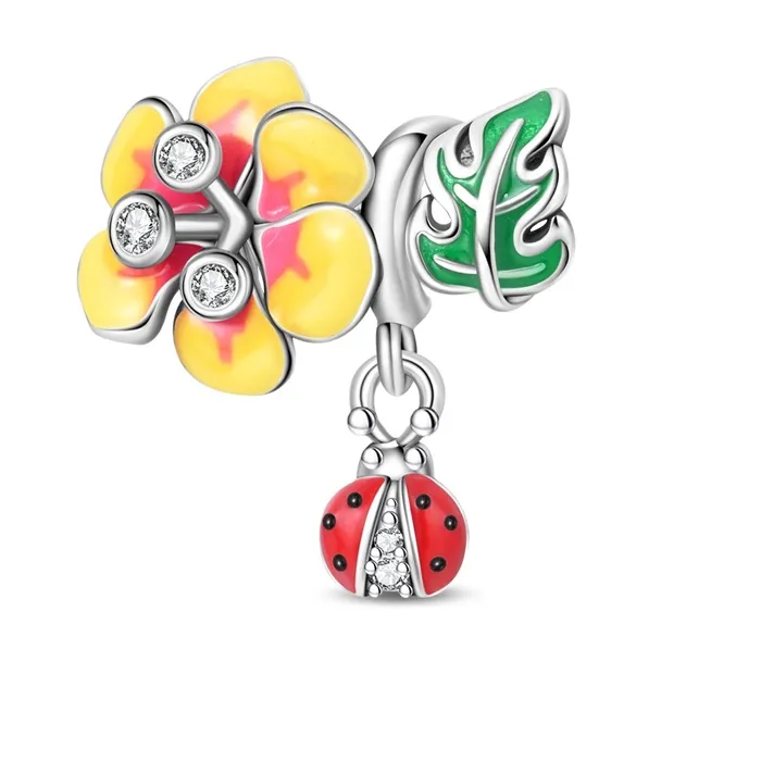 Authentic Spring's Enchanted Embrace: Sterling Silver Charm Beads for the Enchanted Bracelet