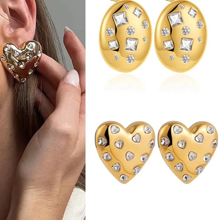 Authentic Celestial Heart Orbs: 18K Gold-Plated Vitality Studs