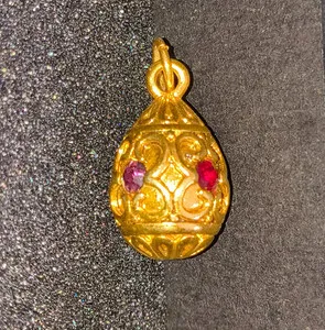 Authentic Joan Rivers egg charm cross, music,  multi,  93,  crown, floral, glasses, "jade"