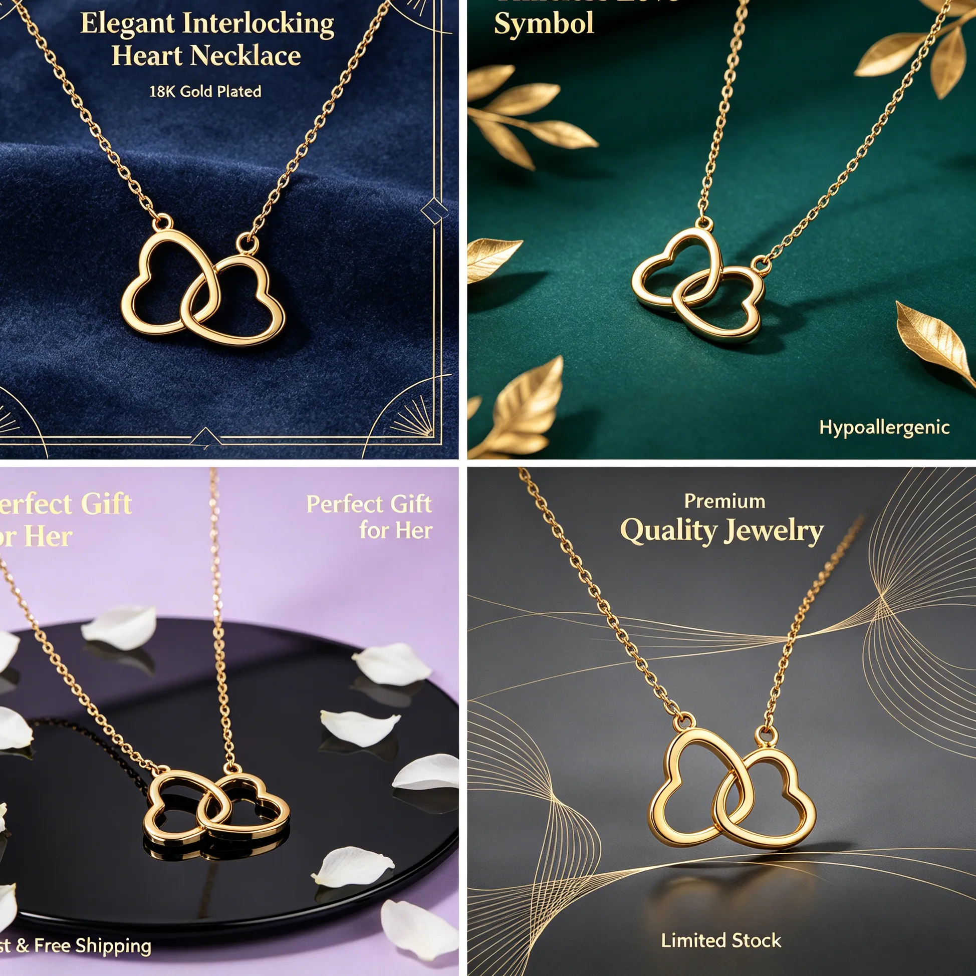 Authentic The Eternal Bond Interwoven Heart Gold-Plated Talisman
