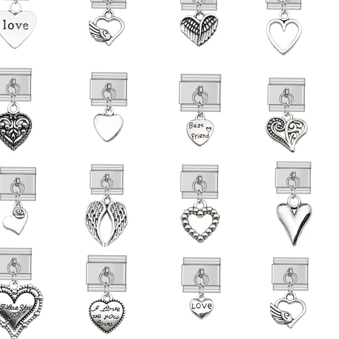 Authentic Beautiful the symbol of love is small love Charm Italian Links Fit 9mm Bracelet DIY Making Jewelry