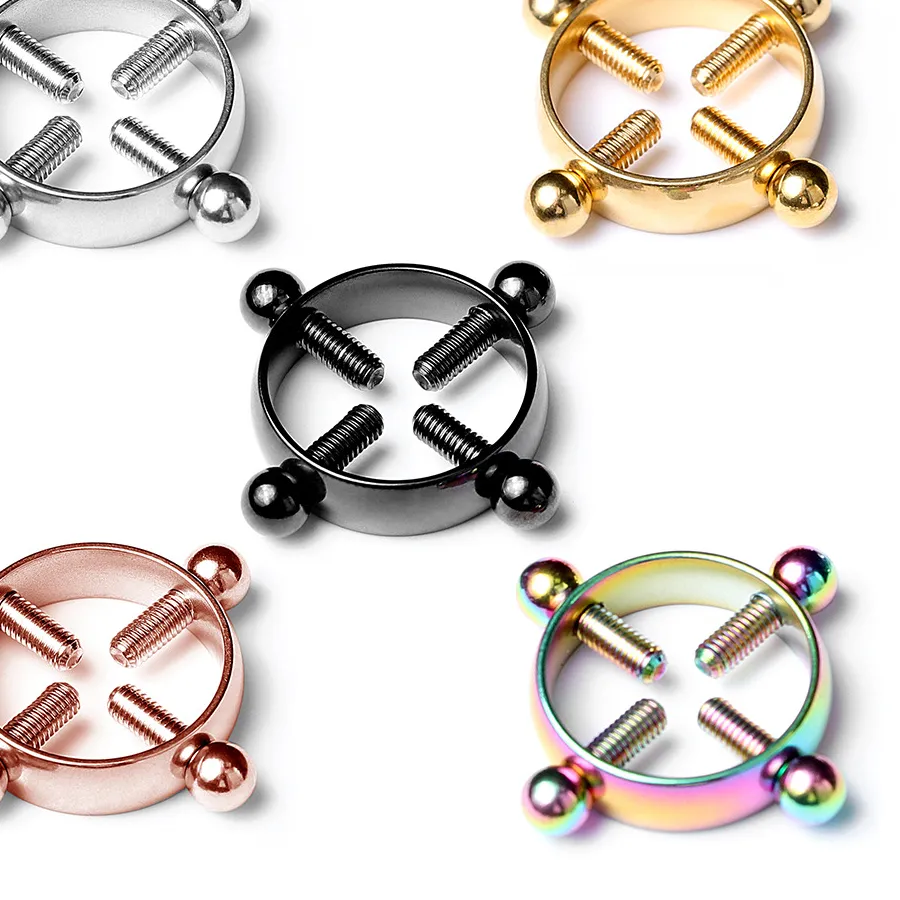 Authentic 1pair Cross Nipple Clamps - No-Piercing Adjustable Clips, Gothic Body Jewelry for Men & Women
