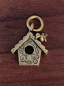 Authentic Beaucoup Designs 14K Gold Plated Bird House Charm Made In USA