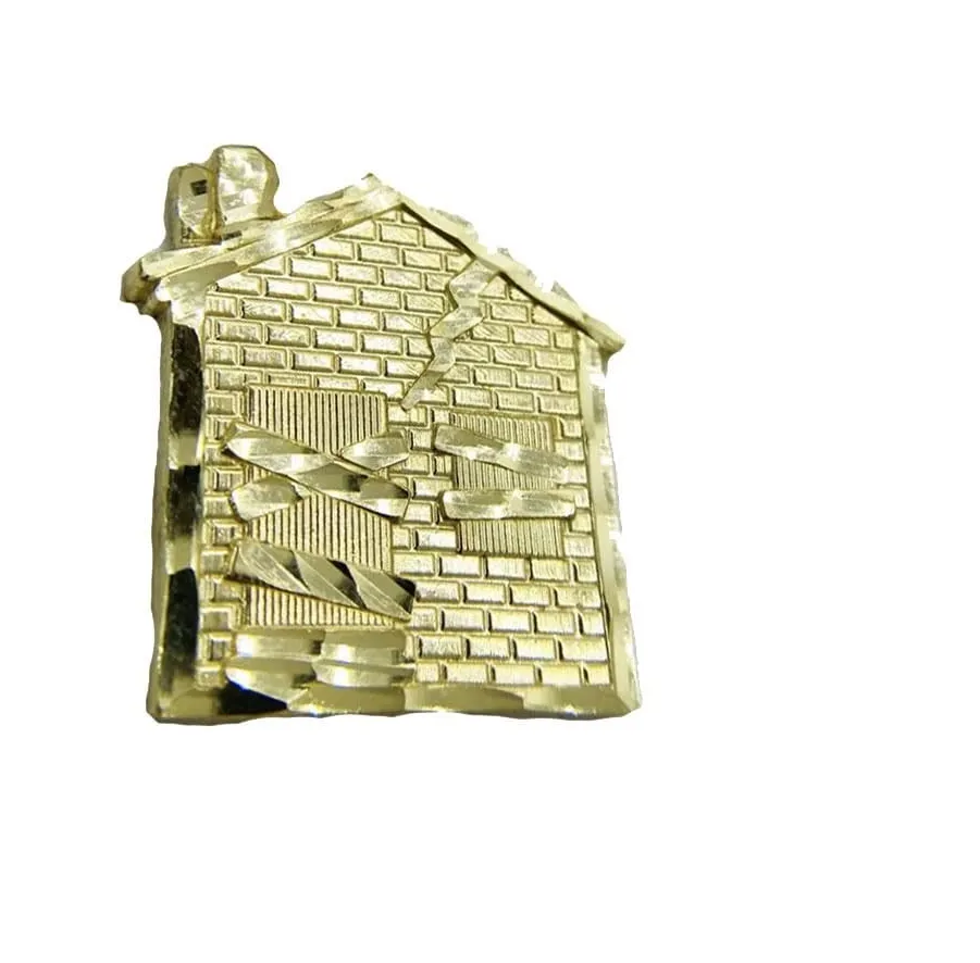Authentic trap house and money bag earing with 14k gold plated brass material earing (t...