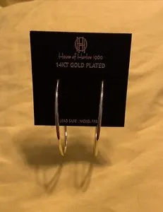 Authentic House Of Harlow Ladies 14 K Gold Plated Hoop Earring