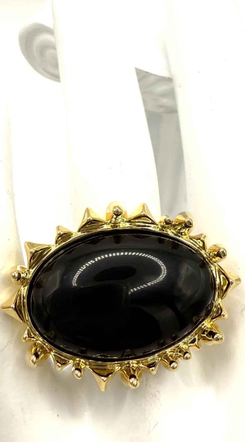 Authentic The Obsidian Veil Gold-Plated Talismanic Ring