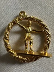Authentic Vintage House of Borvani 24K Gold Plated Charm --SURFER Charm Pendant